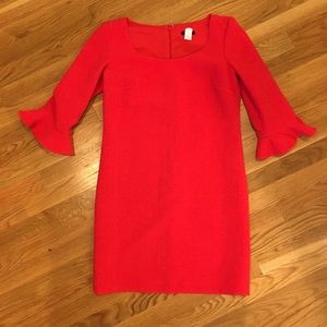 Ann Taylor shift dress with ruffle sleeve, size 2
